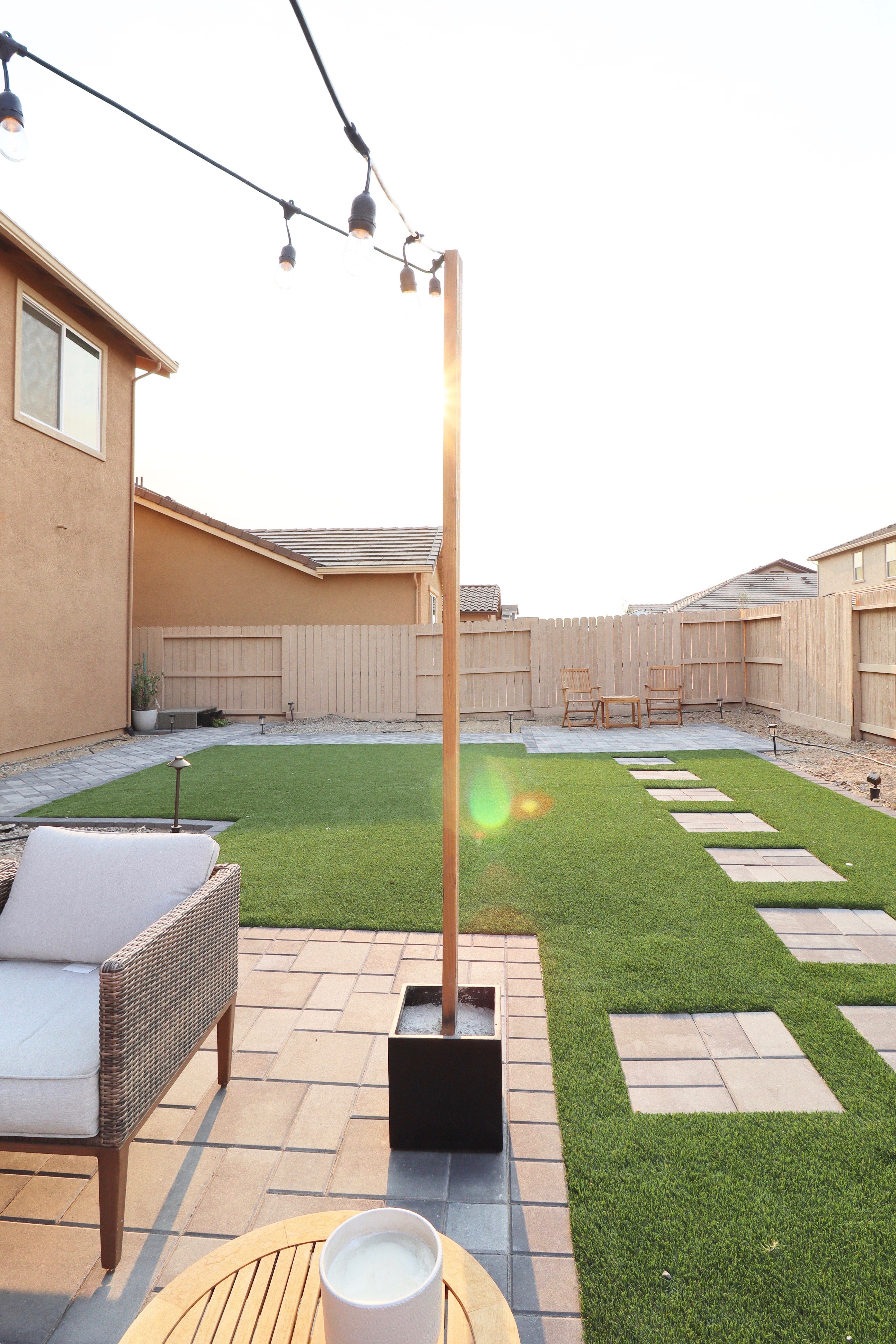 DIY String Light Posts – Home with Emily Jean